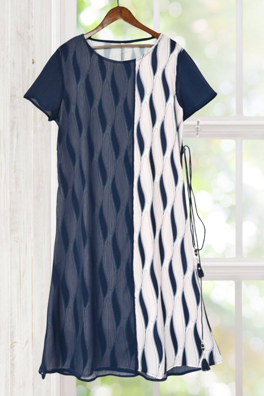 Amelia Navy Blue Chiffon Dress